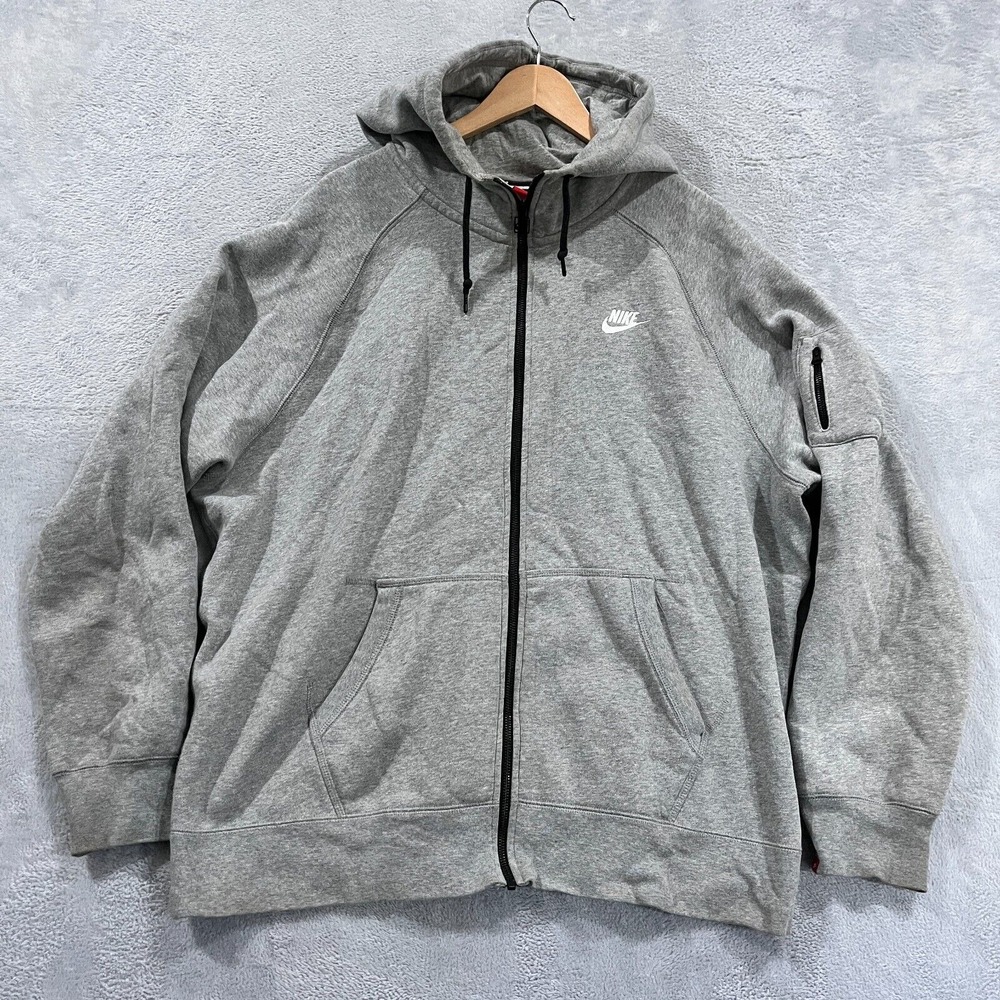 Nike Hoodie Mens 2XL Tech Fleece Full Zip Gray Jacket Coat 598759-063